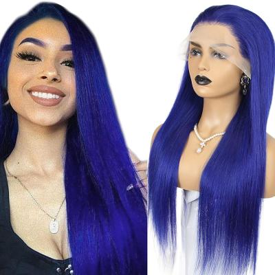 China No tangle & No color shedding cheap wholesale factory price 100 human wigs, blue color hair wigs, colorful wigs for black women for sale