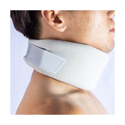 China Easy To Wear New Product White Bar Stretchy Polyester Memory Foam Orthosis Comfortable Neck Collar Brace for sale