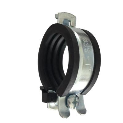 China Rubber Coated Heavy Duty Connection M8 Clamp Weld Pipe Clamps Standoff Pipe Clips for sale