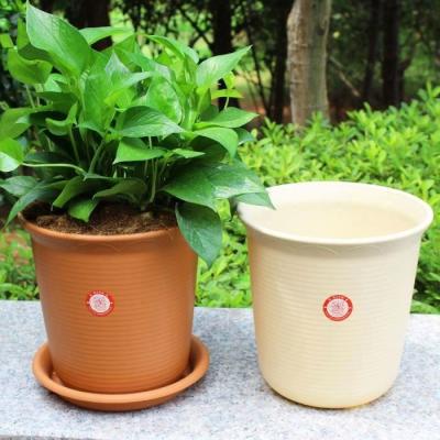 China Planting Pot PP Thickened Round Resin Flower Plastic Flower Pot Seedling With Pot Holder for sale