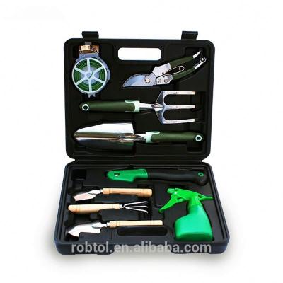 China Home Garden Work 9PCS Garden Bonsai Tools Garden Tool Kit With Box for sale