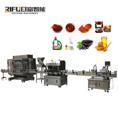 China food olive oil/soap/tomato sauce/automatic vegetable shampoo/capping sticker labeling machine price wine bottling filler for sale