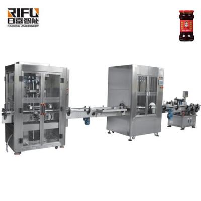 China Automatic Filling Vacuum Sauce Food Garlic Labeling Machine Capping Production Line for sale