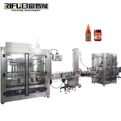 China Automatic Sauce Bottle Filling Oyster Beverage Ketchup Capping Line for sale