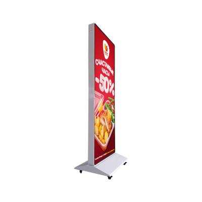 China New Design Indoor Wifi 4G Control P2.5 Indoor Floor Standing Led Mirror Screen Digital Signage Display Led Poster for sale