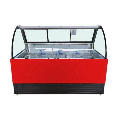 China Bottom Commercial Meat Showcase Refrigerator Display Refrigerator Glass Single-temperature Freezer Counter for sale