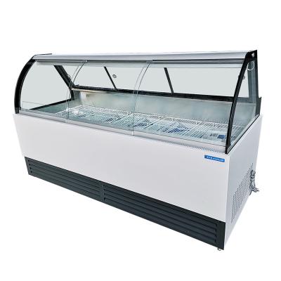 China Commercial Dual Temperature Fridge Meat Display Refrigerator with Under Freezer Showcase Cooler for sale