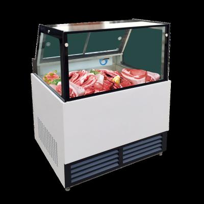 China Commercial Meat Display Refrigerator Single-temperature Meat Display Refrigerator Glass Door Counter Chiller for sale