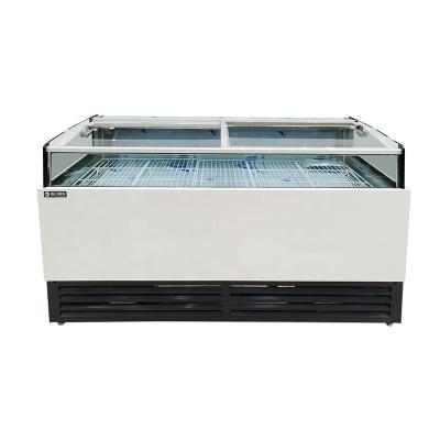 China Dual Temperature Food Prepared Glass Bottom Refrigerator Deli Showcase Meat Display Fridge Freezer Cooler for sale