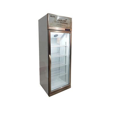 China Wholesale Single-temperature Bottle Drinks Cooler Single Glass Fan Door Refrigerator Beverage Display Cooling Refrigerator for sale