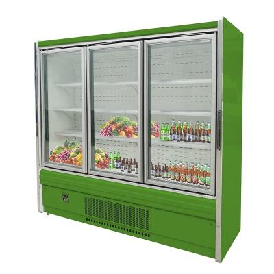 China Cooler Commercial Fruit Showcase Refrigerator Single-temperature Beverage Display Fridge Upright Glass Cooler for sale