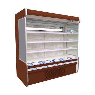 China Single-temperature soft drink refrigerator commercial upright vegetable fruit display refrigerator for sale