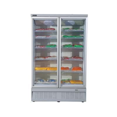 China Single-Temperature Commercial Freezer Door Display Refrigerator Glass Frozen Food Ice Cream Showcase Refrigerator for sale