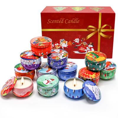 China Scented Supplies Wholesale Custom Private Label Scented Aromatherapy Candle Gift Set Decorative Soy Wax Christmas Luxury Candle for sale