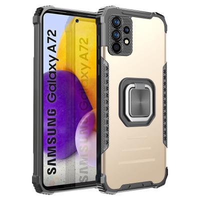 China 2In1 Ring Magnetic Case Shockproof Hybrid Phone Case Cover And Accessories For Samsung A72 for sale