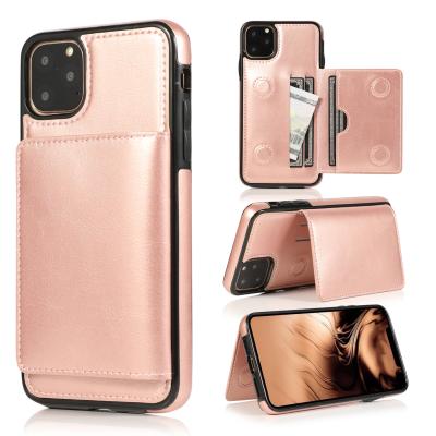 China 2021 New Design Phone Case Stand Shockproof Credit Card Slot Wallet Leather Phone Case For iPhone X XR XS 11 12 Pro Max Max for sale