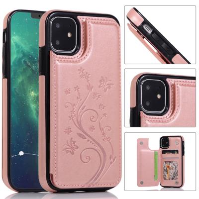 China Luxury Leather Cases Anti-fall Phone Case Multi Card Slots PU Wallet Case For iPhone 11 Pro. for sale