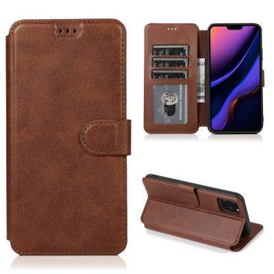 China Premium Leather Flip Mobile Phone Stand Case Anti-fall Wallet Case For iPhone 11 Pro Max Phone Case Cover With Magnetic for sale