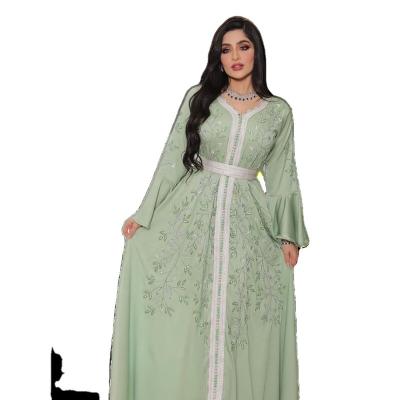 China Islamic New Arrival TRANSLUCENT Women's Robe Hot Middle East Drill Kaftan Dress for sale