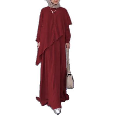 China Abaya Elegant Muslim Dress Kaftan Long Sleeved Abaya Sundress Anti-wrinkle Solid Sheathed Muslim Dress For Women Casual for sale