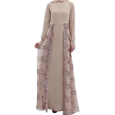 China Anti-wrinkle solid sequin skirt vintage long high waisted women's dress in abaya dubai 2023 running women muslim dress modest for sale