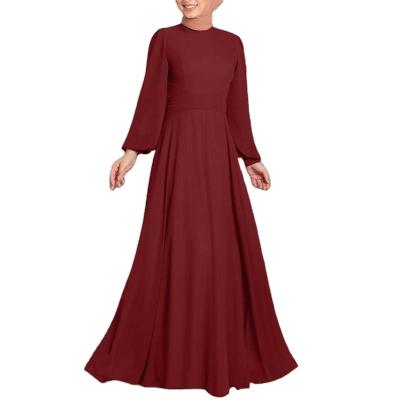 China Oversized Women's Long Dress Women's Muslim Holiday Party Dress Turkiye Sunbathing Kaftan Muslim Spring Long Sleeve Muslim Dress for sale