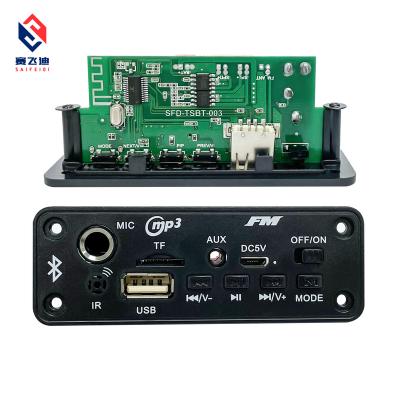 China Blue Resume USB 3.7V 5V Tooth 5.0 MP3 Player Amplifier Decoder Board With MIC Module Kit Speaker Radio For Music for sale