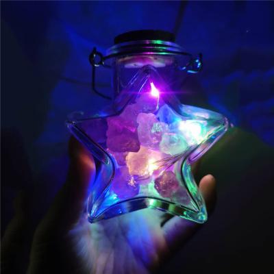 China China Wholesale Natural Amethyst Lamp Used Crystal Gravel Tumbled Stones Wishing Bottle Star Pentagon For Decorative for sale