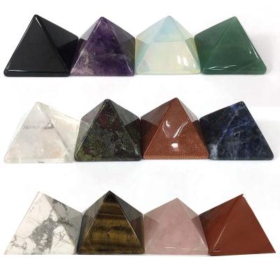 China China Wholesale Semi Precious Stone Opens 7 Chakra Reiki Crystal Quartz Pyramids for sale