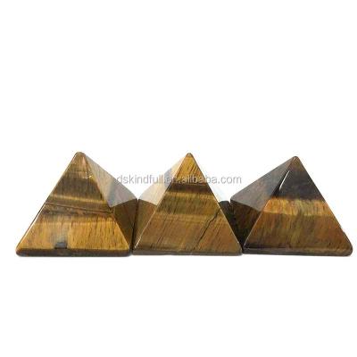 China High Quality Natural Stone Crystal Yellow Energy China Tiger Pyramid Crystal Healing for sale