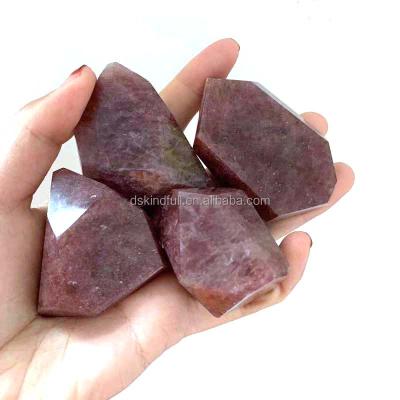 China High Quality Natural Spiritual Quartz Crystal Freeform From China Crystal Stone Strawberry Quartz Freeform for sale