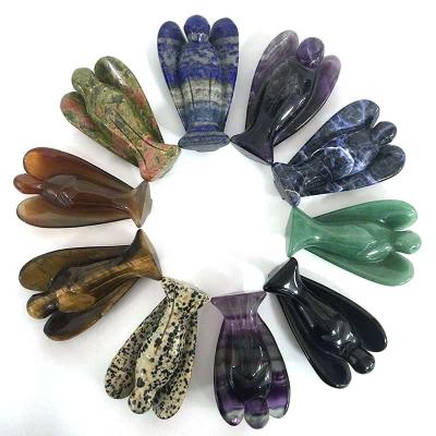 China China Natural Stone Crystal Guardian Crystal Carving Mounted Quartz Crystal Angel for sale