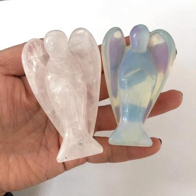 China Wholesale china chakras reiki 3 inch hand carved natural rock quartz crystal clear angels for sale