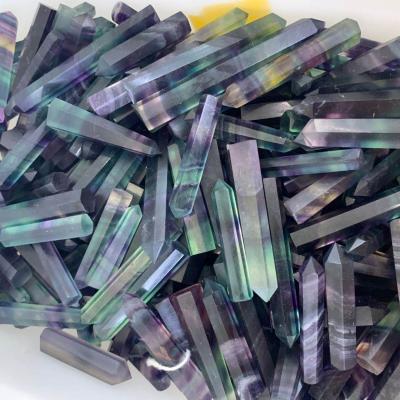 China Wholesale Natural China Crystal Wand Hand Carved Fluorite Point Magic Wand For Sale for sale