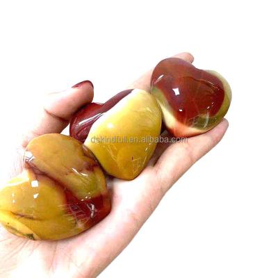 China China Wholesale Natural Heart Shape Stone Crafts Crystal Hearts Hand Carved Healing Mookaite For Gifts for sale