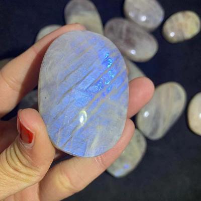 China China Wholesale Gemstone Crafts Folk Healing Stones Natural Stone Crystal Quartz Blue Moonstone Palm for sale