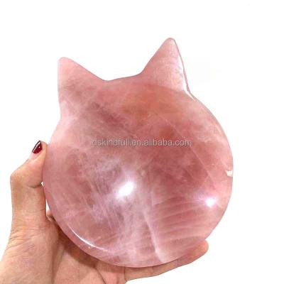 China China Wholesale Price Natural Quartz Crystal Bowl Healing Rose Quartz Heart Shape Bowl for Gift for sale