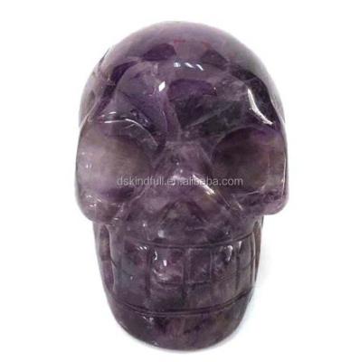 China China Natural Crystal Skulls Hand Carved Dreamy Amethyst Skulls Quartz Crystal Skulls For Home Decor for sale