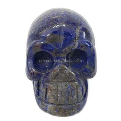 China China Natural Hand Carved Skulls Crystal Lapis Lazuli Skull Crafts for Decoration for sale