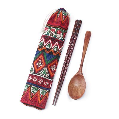 China Promotional Gift Package Fashion Japanese Burlap Pouch Chopsticks Bag for sale