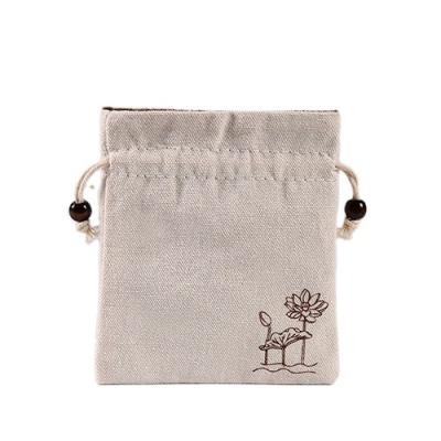 China Fashion Manufacturer Price Linen Storage Buddha Pearl Bag For Groercy Printed Reusable Organic Cotton Drawstring Velvet Bag for sale