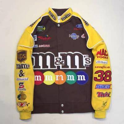 China Custom logo pure cotton QUICK DRY plus size embroidery patch wholesale letterman unisex racing car jackets for sale