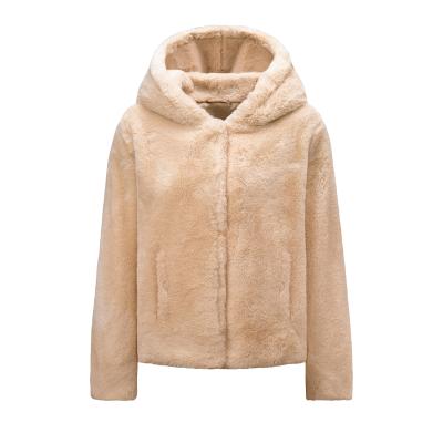 China OEM ODM Logo Full Zip Hooded Women Faux Fur Coat Reversible Custom Made Women Winter Warm Jacket for sale