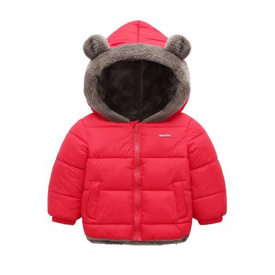 China Warm Baby Kids Clothes OEM Breathable Hooded Boys Kids Jacket Plus Thick Faux Fur Kids Jacket for sale