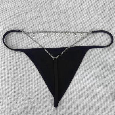 China Pretty Sexy IDS Custom Name Letters Sexy Elasticity G-String Thong Body Waist Chain For Women Beach Metal Belly Chain Bikinis Body Jewelry for sale