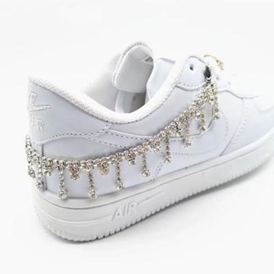 China Fashionable Crystal Jewelry Bling Rhinestone Shoelaces Tassel Pendant Shoes Chain Accessories For Women Crystal Anklet DIY Sneaker Shoe Luxury Decorations for sale