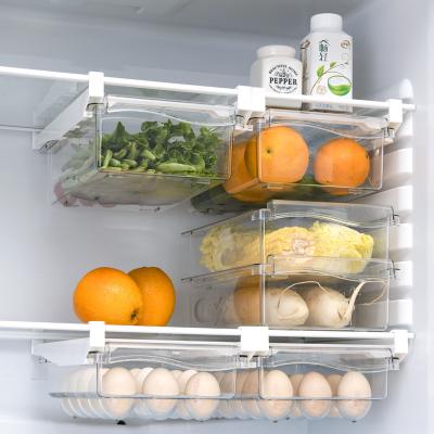 China Clear Plastic Bins Egg Holders Kitchen Viable Freezer Food Fridge Organizer Fruit Vegetable Storage Box for sale