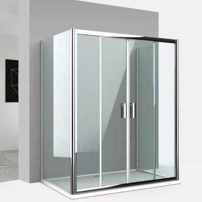 China Modern Hotel Bathroom Stainless Steel Frame Rectangle Shower Box Bathroom Tempered Glass Shower Enclosure for sale