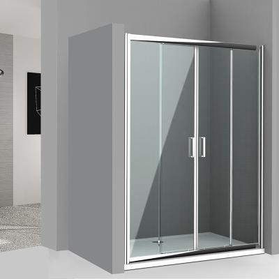 China Customized Silver Sliding Aluminum Glass Enclosures Modern Simple Style Bathroom Shower Enclosures for sale