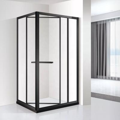 China New Modern Black Tempered Glass Room Sliding Glass Shower Door Enclosure for sale